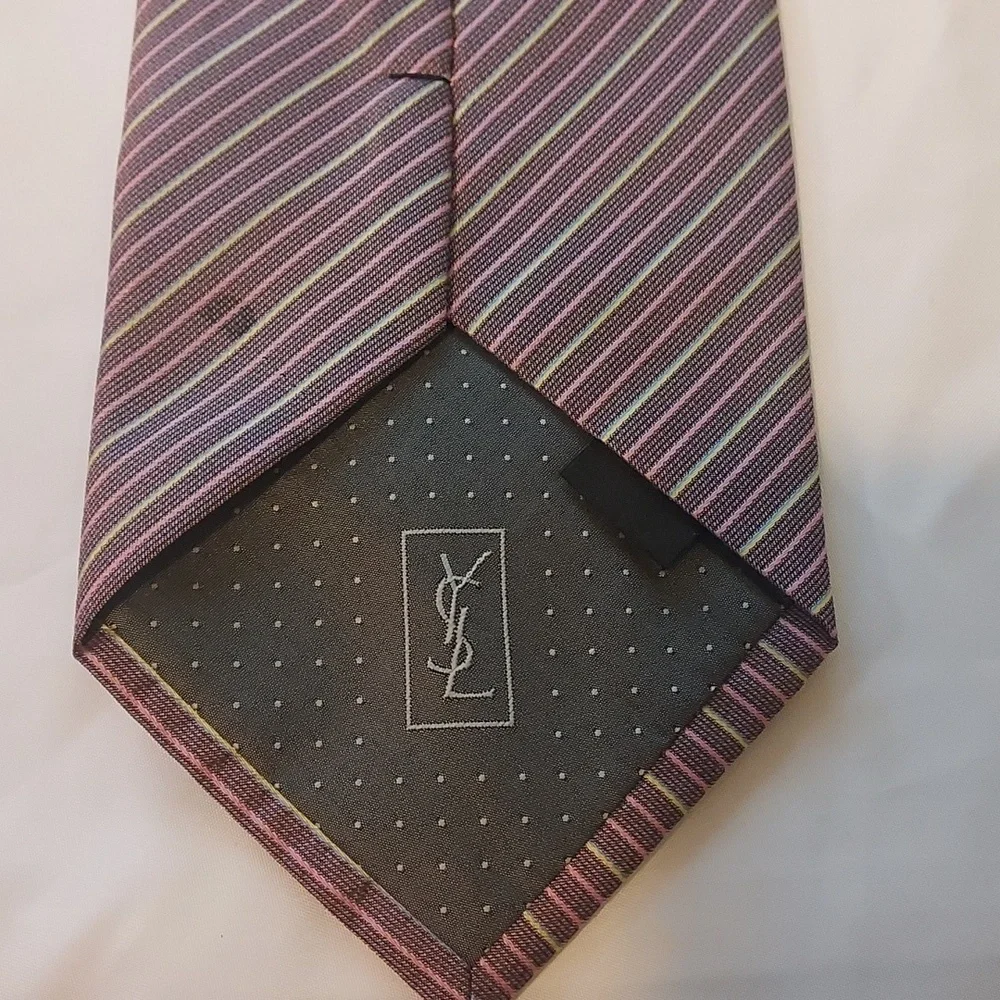 Yves Saint Laurent Striped Silk Tie